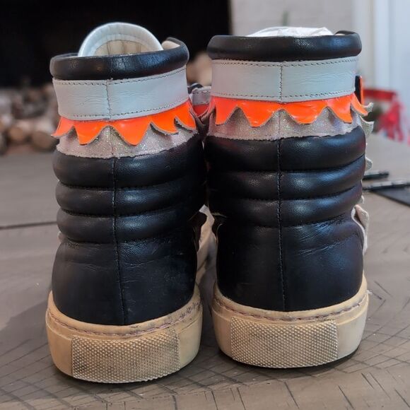 Sophia Webster Riko High Top Leather Sneakers Size 7/37.5 Glitter Multicolor - Picture 4 of 11